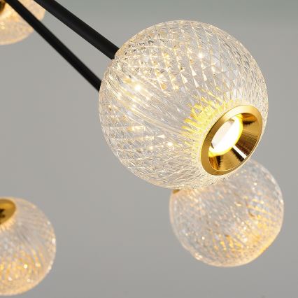 LED Hängeleuchte GELA 12xLED/5W/230V 3000K schwarz/gold