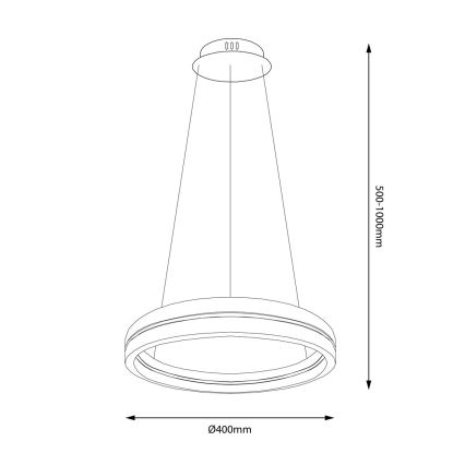 LED-Hängeleuchte GRAVITY LED/36W/230V schwarz