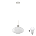 LED Hängeleuchte HARMA 1xE27/60W/230V Durchmesser 30 cm mattes Chrom/weiß