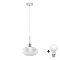LED Hängeleuchte HARMA 1xE27/60W/230V Ø 25 cm in mattem Chrom/Weiß