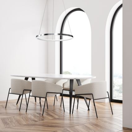 LED-Hängeleuchte HOOP LED/27W/230V d 50 cm 4000K glänzendes Chrom