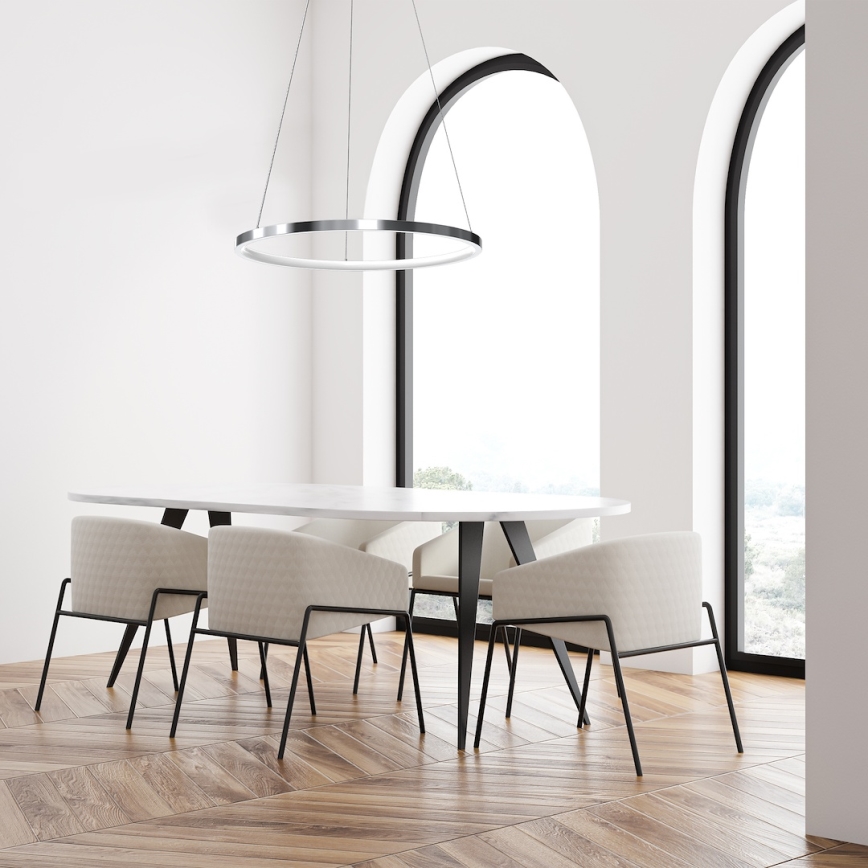 LED-Hängeleuchte HOOP LED/27W/230V d 50 cm 4000K glänzendes Chrom