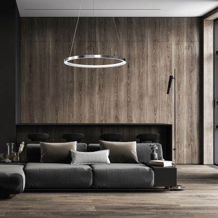 LED-Hängeleuchte HOOP LED/27W/230V d 50 cm 4000K glänzendes Chrom