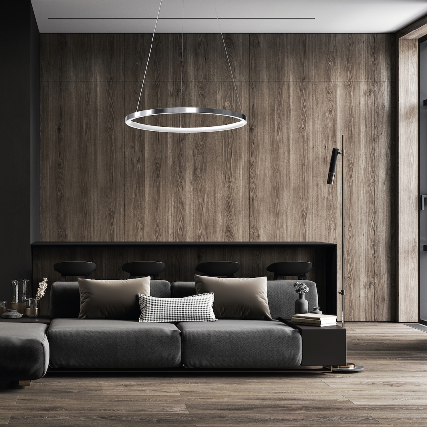 LED-Hängeleuchte HOOP LED/27W/230V d 50 cm 4000K glänzendes Chrom