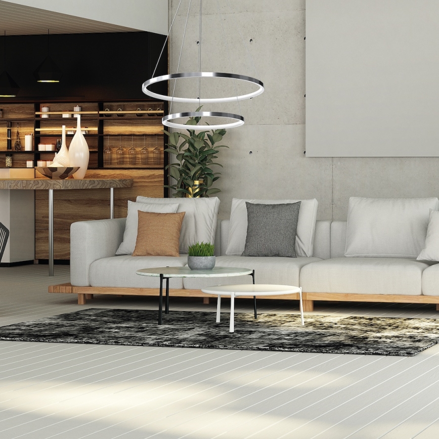 LED-Hängeleuchte HOOP LED/51W/230V d 60 cm 4000K glänzendes Chrom