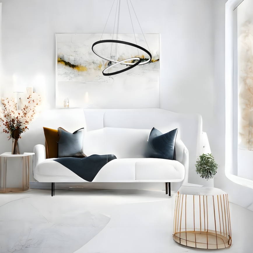 LED-Hängeleuchte HOOP LED/51W/230V d 60 cm 4000K schwarz
