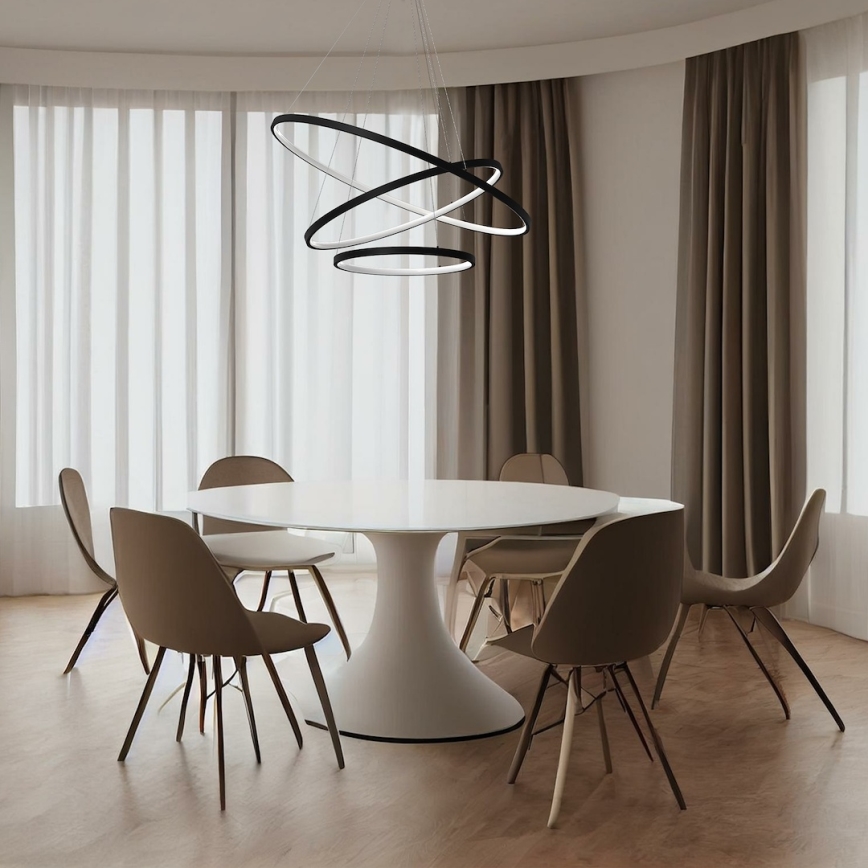 LED-Hängeleuchte HOOP LED/93W/230V d 60 cm 4000K schwarz