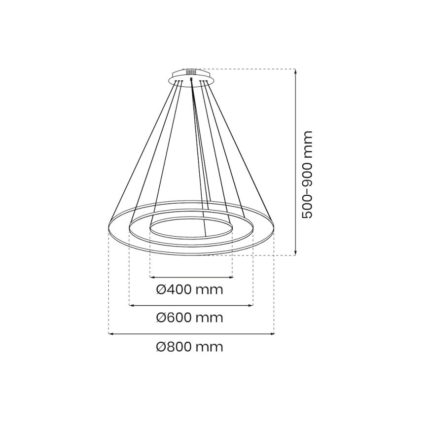 LED-Hängeleuchte HOOP LED/93W/230V d 60 cm 4000K schwarz