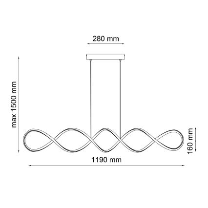 LED-Hängeleuchte INFINITO LED/43W/230V schwarz