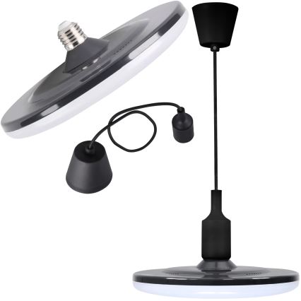 LED Hängeleuchte KIKI 1xE27/15W/230V schwarz