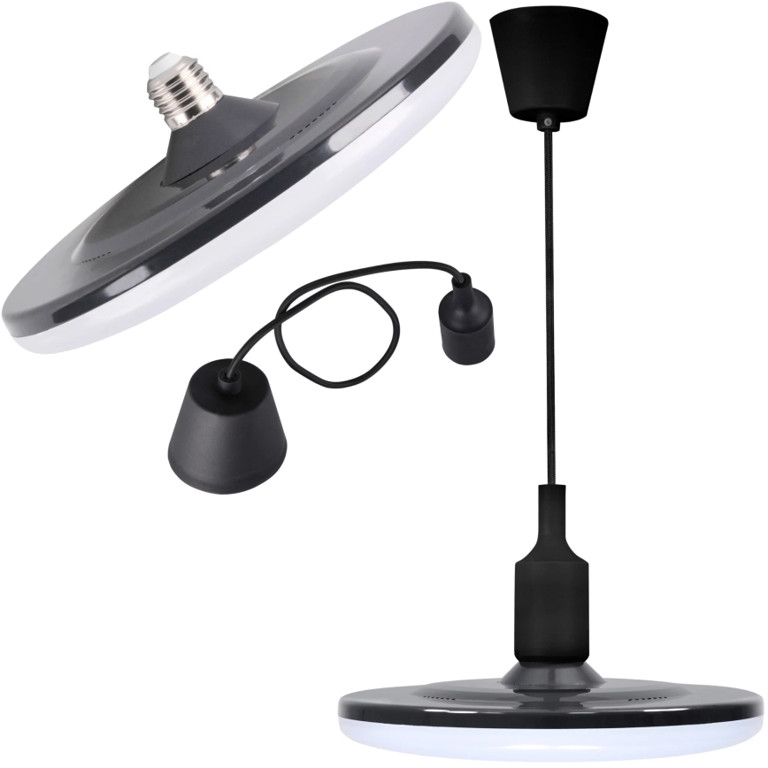 LED Hängeleuchte KIKI 1xE27/15W/230V schwarz
