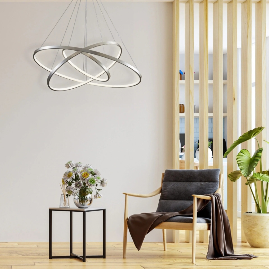 LED-Hängeleuchte LEA LED/60W/230V 4000K d 80 cm matt Chrom