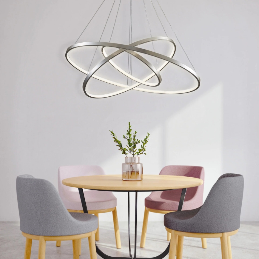 LED-Hängeleuchte LEA LED/60W/230V 4000K d 80 cm matt Chrom