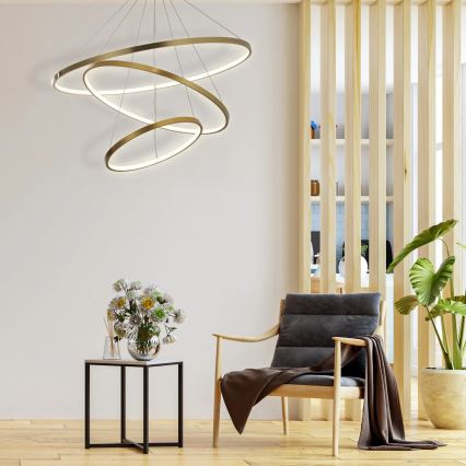 LED-Hängeleuchte LEA LED/60W/230V 4000K d 80 cm golden