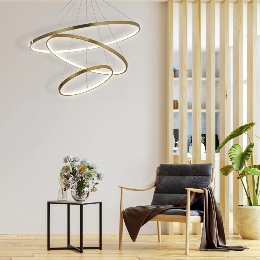 LED-Hängeleuchte LEA LED/60W/230V 4000K d 80 cm golden