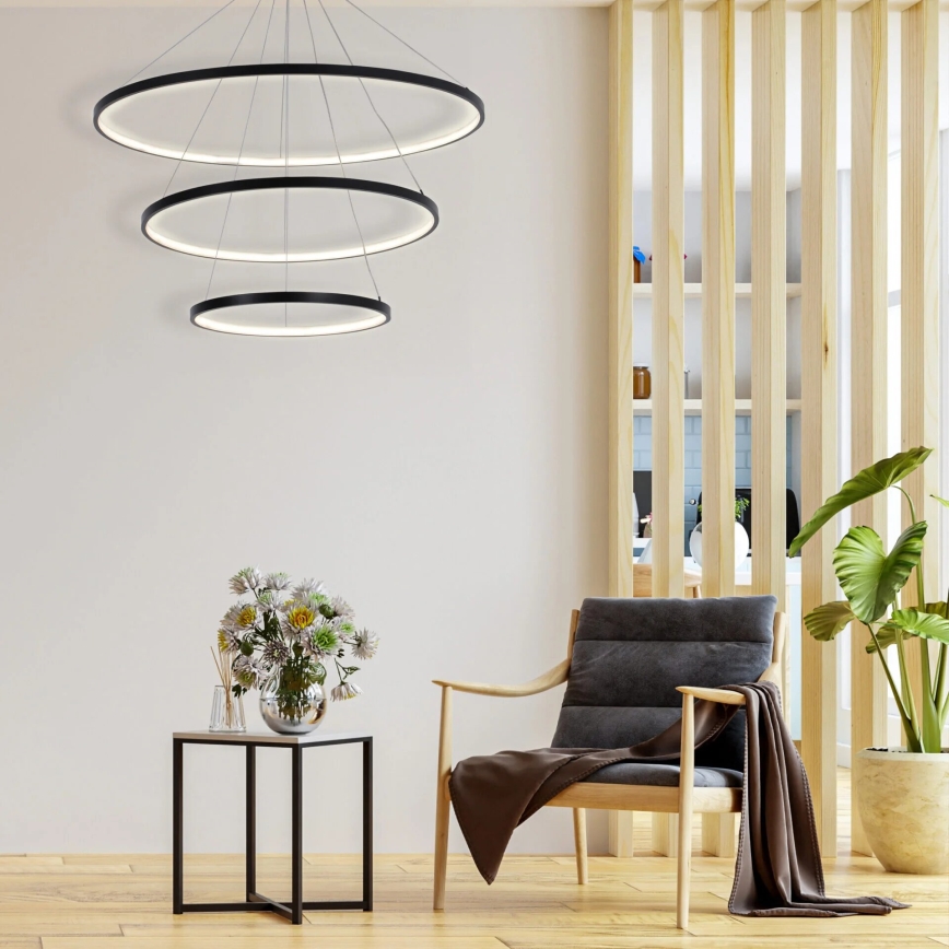 LED-Hängeleuchte LEA LED/60W/230V 4000K d 80 cm schwarz