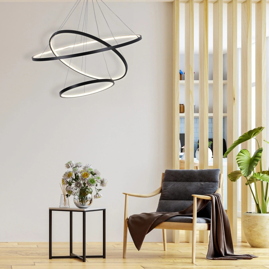LED-Hängeleuchte LEA LED/60W/230V 4000K d 80 cm schwarz
