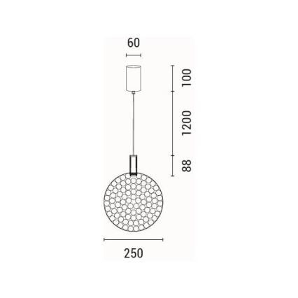 LED-Hängeleuchte LED/10W/230V 3000K glänzendes Chrom d 35 cm