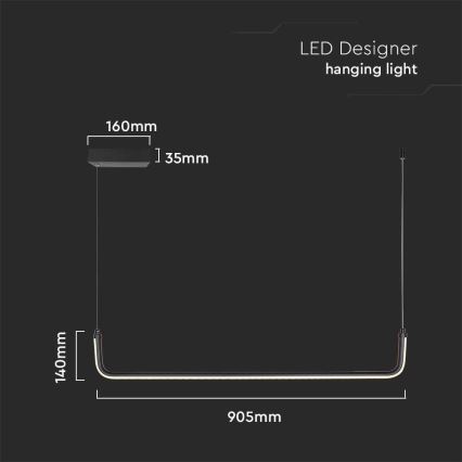 LED-Hängeleuchte LED/12W/230V 4000K schwarz