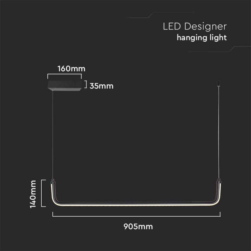 LED-Hängeleuchte LED/12W/230V 4000K schwarz