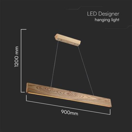 LED-Hängeleuchte LED/24W/230V 3000K braun