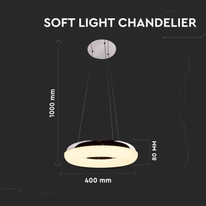 LED-Hängeleuchte LED/40W/230V 3000K d 40 cm glänzendes Chrom