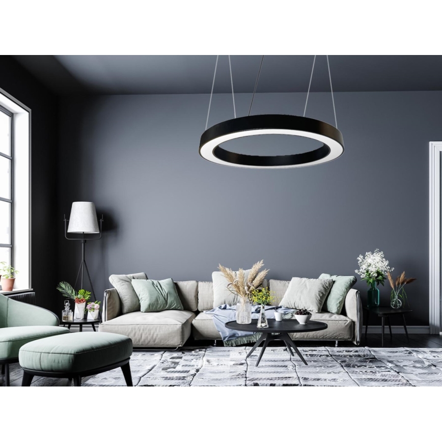 LED-Hängeleuchte LED/50W/230V 4000K d 100 cm schwarz