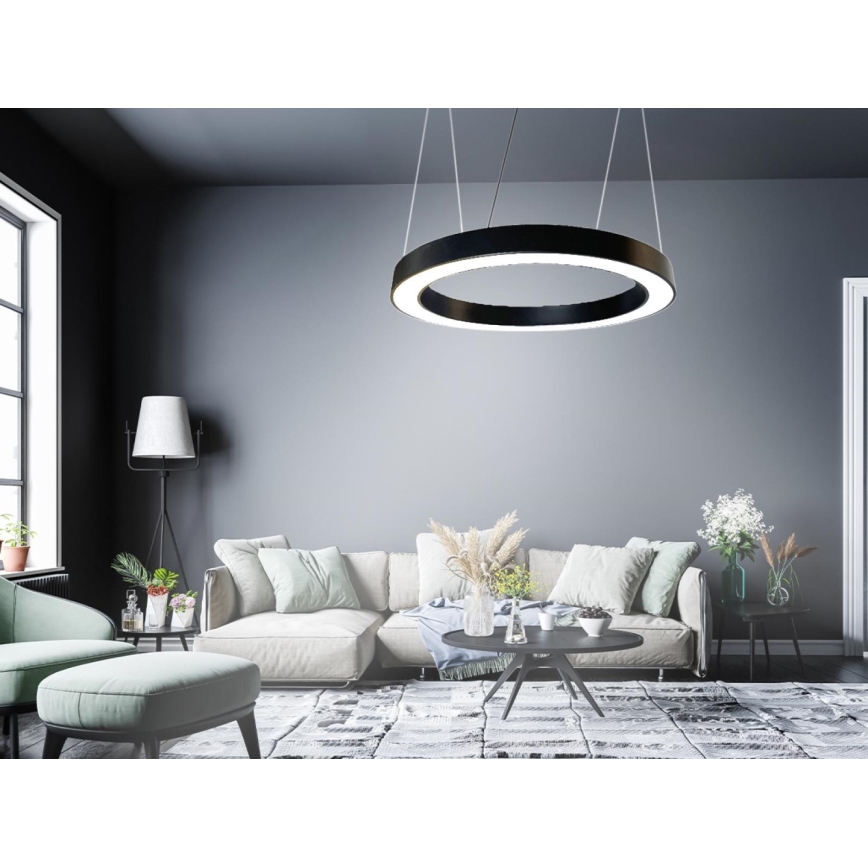 LED-Hängeleuchte LED/50W/230V 4000K d 100 cm schwarz