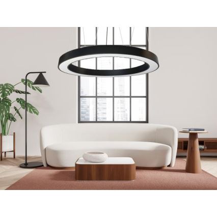 LED-Hängeleuchte LED/60W/230V 4000K d 120 cm schwarz
