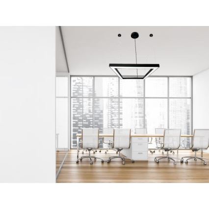 LED-Hängeleuchte LED/70W/230V 4000K 100x100 cm schwarz