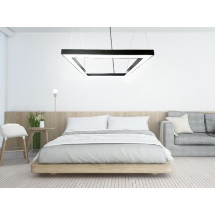 LED-Hängeleuchte LED/80W/230V 4000K 120x120 cm schwarz