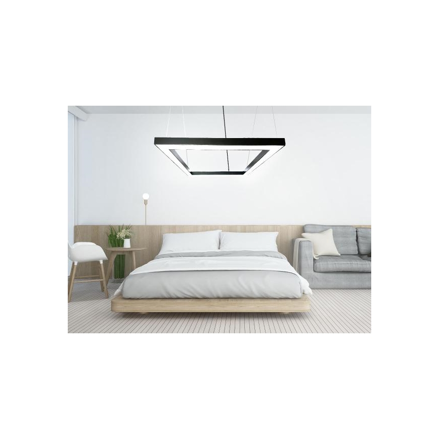 LED-Hängeleuchte LED/80W/230V 4000K 120x120 cm schwarz