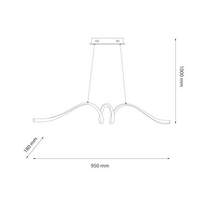 LED-Hängeleuchte LOOP LED/28W/230V schwarz