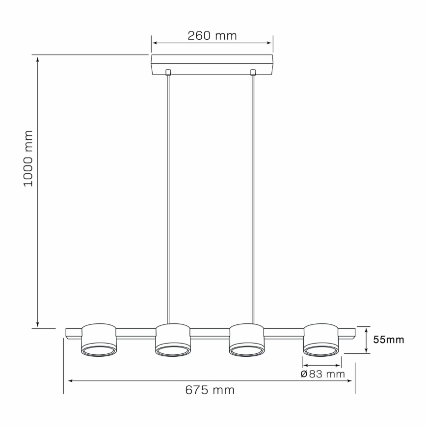 LED-Hängeleuchte MIRELLA 4xGX53/6W/230V golden/schwarz