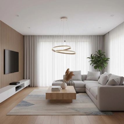 LED-Hängeleuchte mit Kabelabhängung CASHMERE LED/75W/230V Ø 60 cm weiß