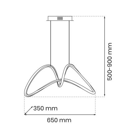 LED Hängeleuchte TESORO LED/48W/230V gold