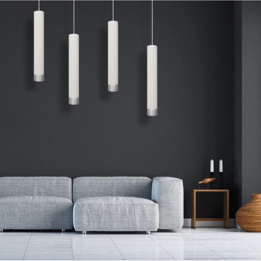 LED Hängeleuchte TUBA 1xGU10/4,8W/230V weiß/chrom matt