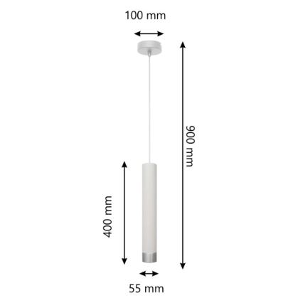LED Hängeleuchte TUBA 1xGU10/4,8W/230V weiß/chrom matt
