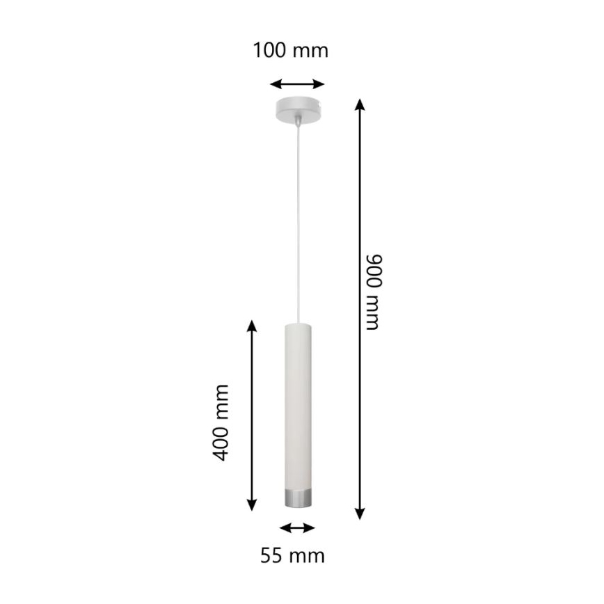 LED Hängeleuchte TUBA 1xGU10/4,8W/230V weiß/chrom matt