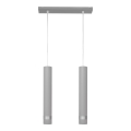 LED Hängeleuchte TUBA 2xGU10/4,8W/230V grau/chrom matt