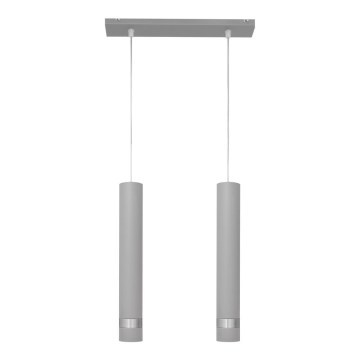 LED Hängeleuchte TUBA 2xGU10/4,8W/230V grau/chrom matt