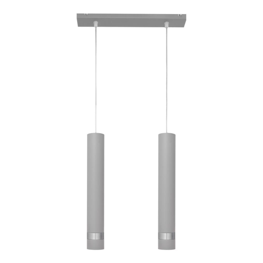 LED Hängeleuchte TUBA 2xGU10/4,8W/230V grau/chrom matt