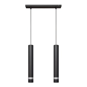 LED Hängeleuchte TUBA 2xGU10/4,8W/230V schwarz/chrom matt