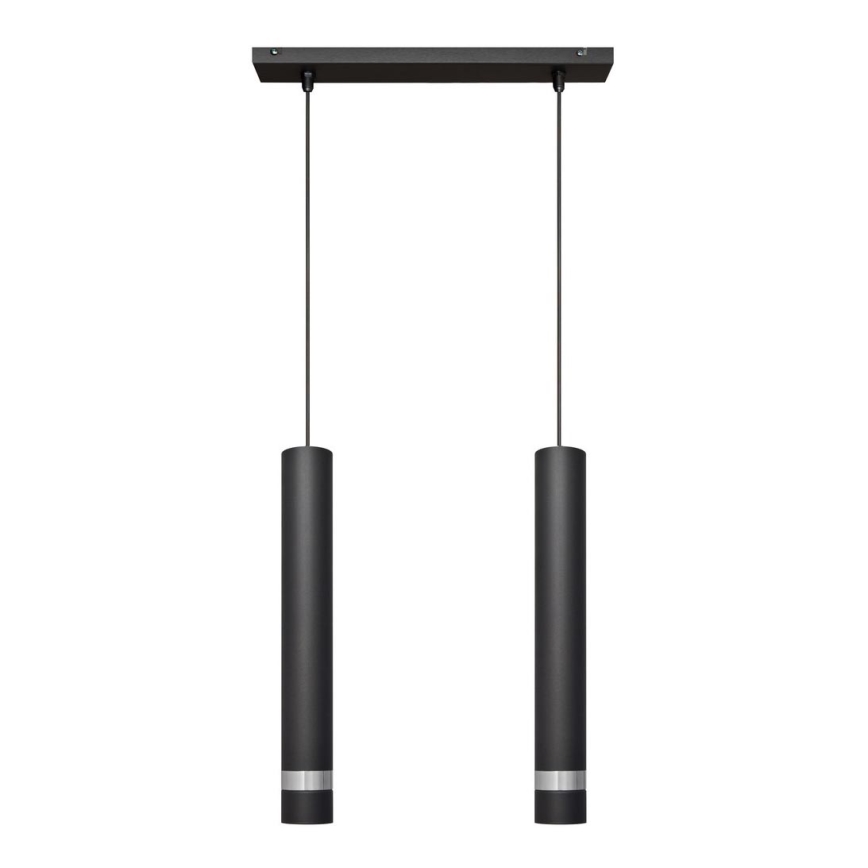 LED Hängeleuchte TUBA 2xGU10/4,8W/230V schwarz/chrom matt