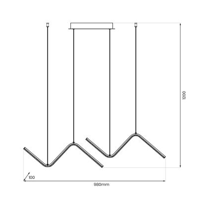 LED-Hängeleuchte VERTE 2xLED/11W/230V schwarz