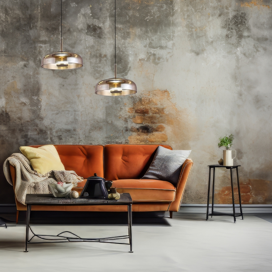 LED-Hängeleuchte VETRO LED/6W/230V d 23 cm beige/schwarz