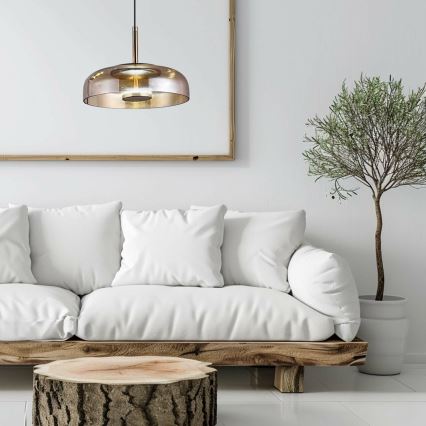 LED-Hängeleuchte VETRO LED/6W/230V d 23 cm beige/schwarz
