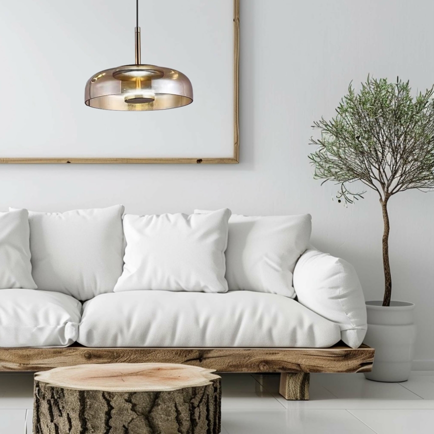 LED-Hängeleuchte VETRO LED/6W/230V d 23 cm beige/schwarz