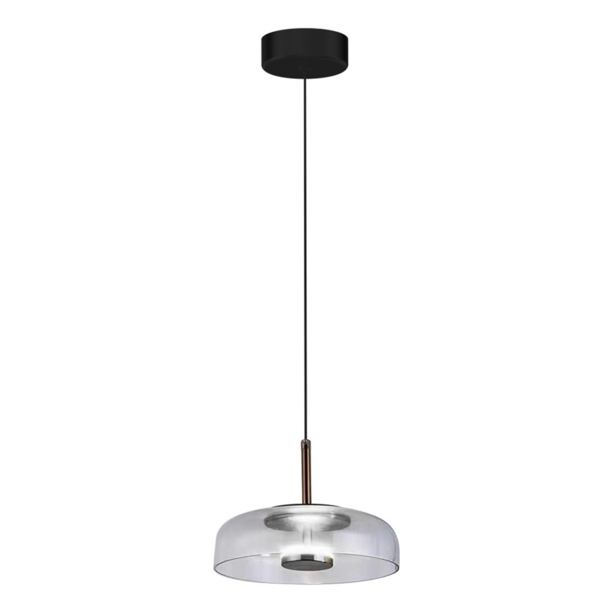 LED-Hängeleuchte VETRO LED/6W/230V d 23 cm grau/schwarz