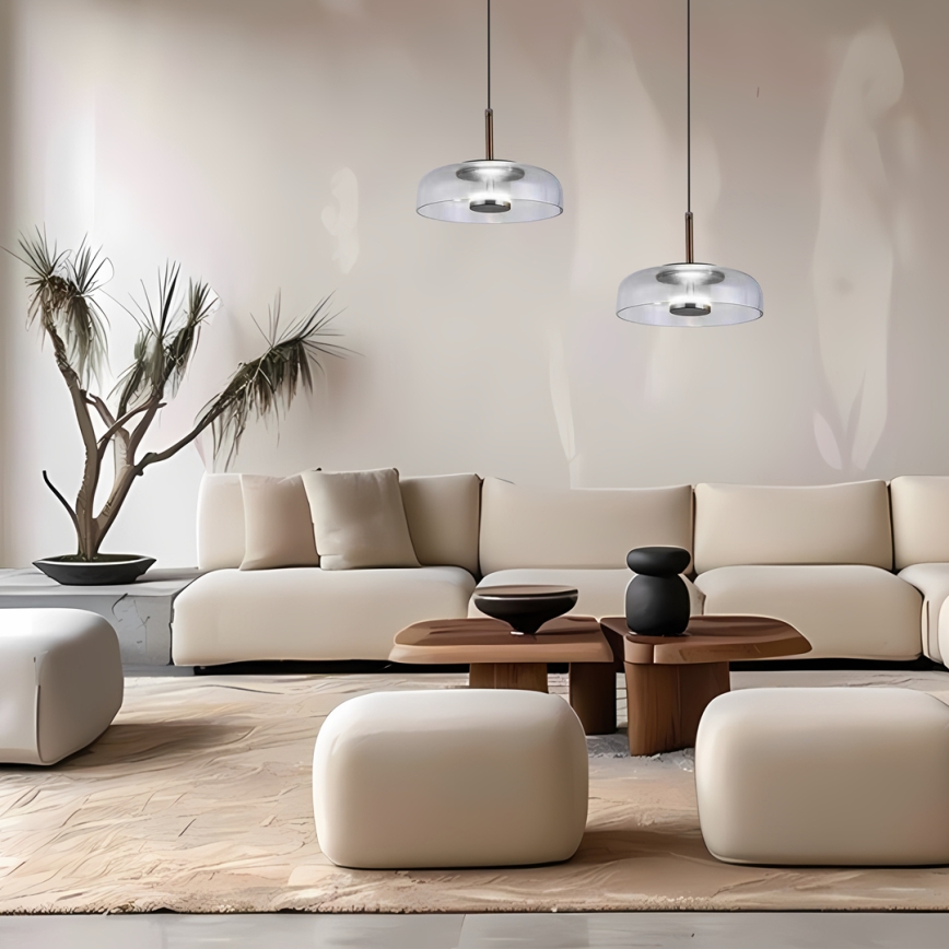 LED-Hängeleuchte VETRO LED/6W/230V d 23 cm grau/schwarz